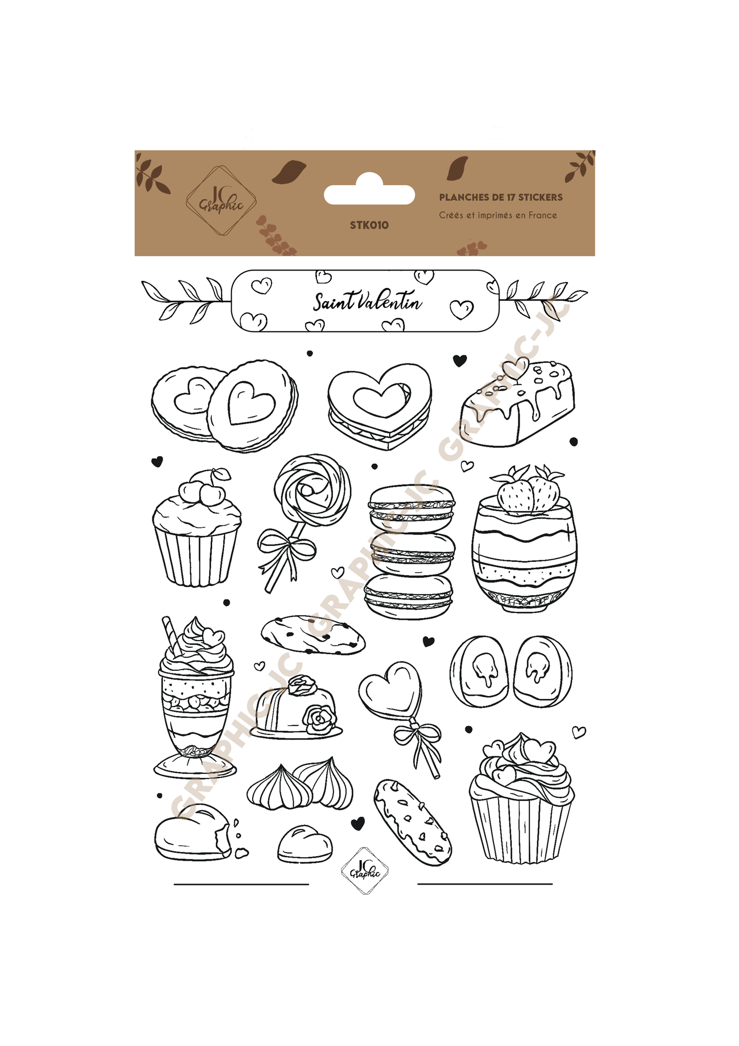 Stickers à colorier "Saint-Valentin"