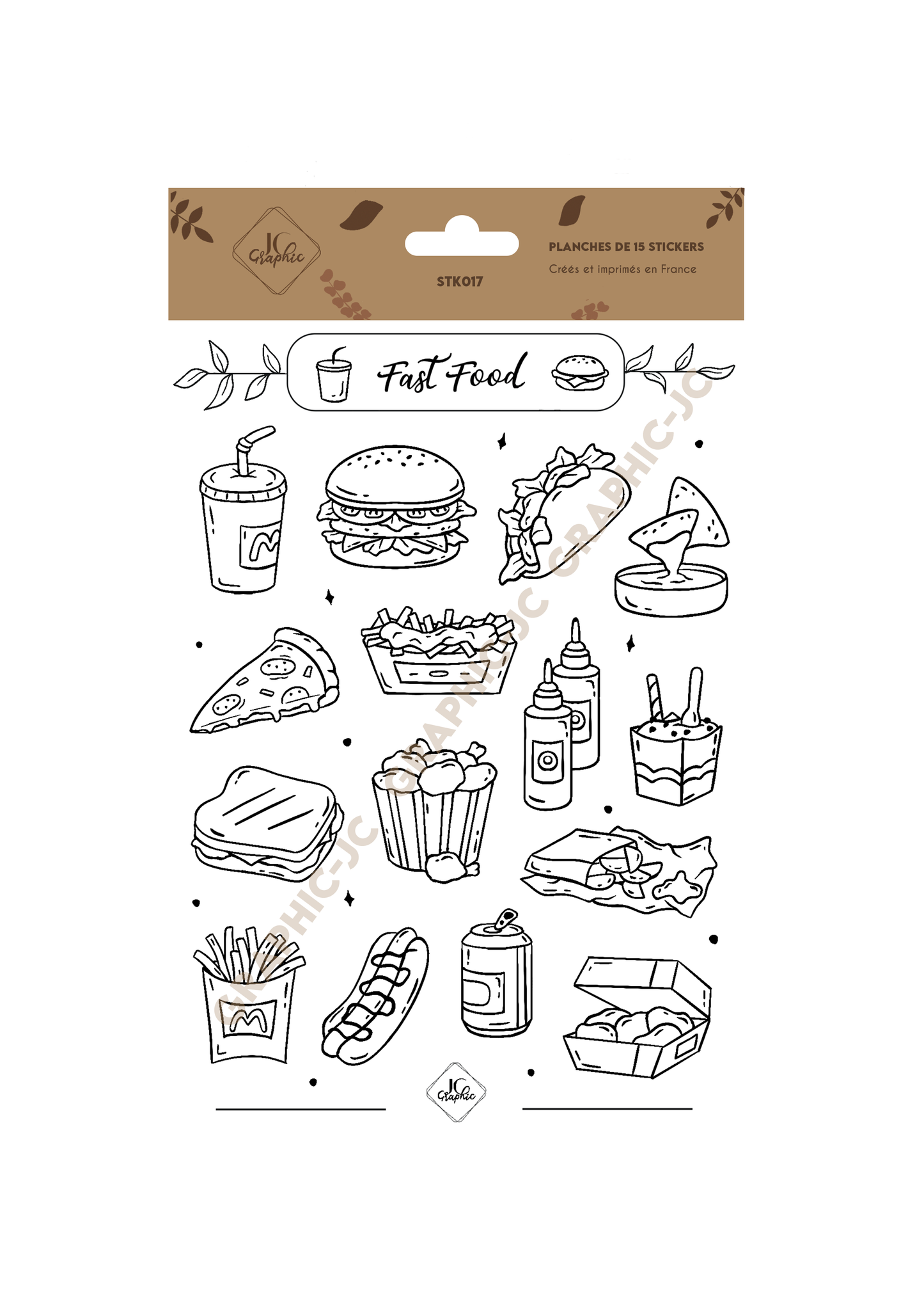 Stickers à colorier "Fast Food"