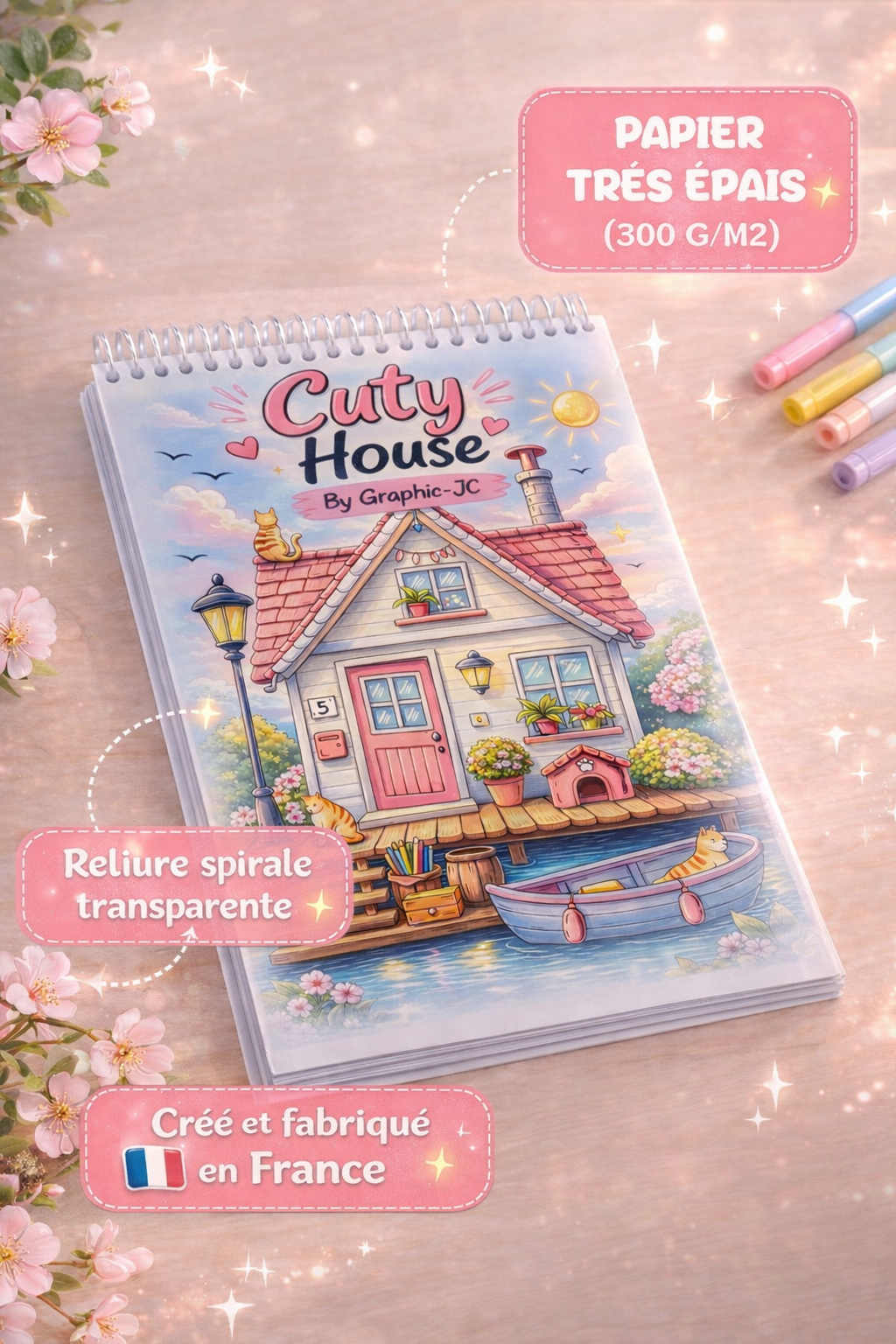 Livre de coloriages thème "Maisons Mignonnes"