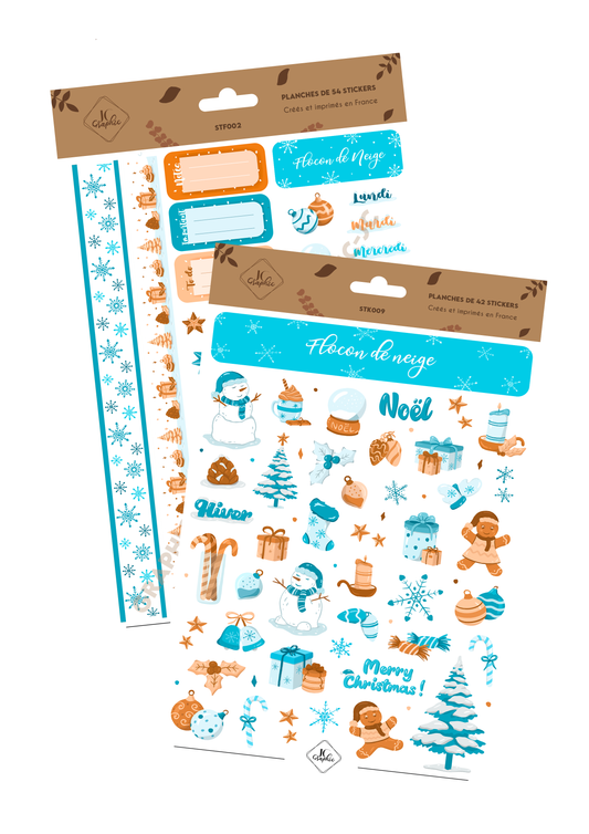 Lot stickers "Flocon de Neige"