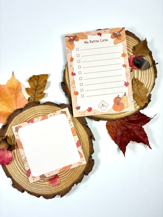 Lots de 2 blocs-notes "Automne"