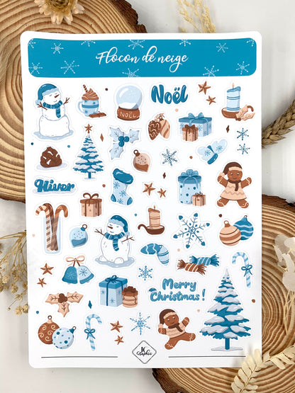 Stickers "Flocon de Neige" et "Merry Christmas"