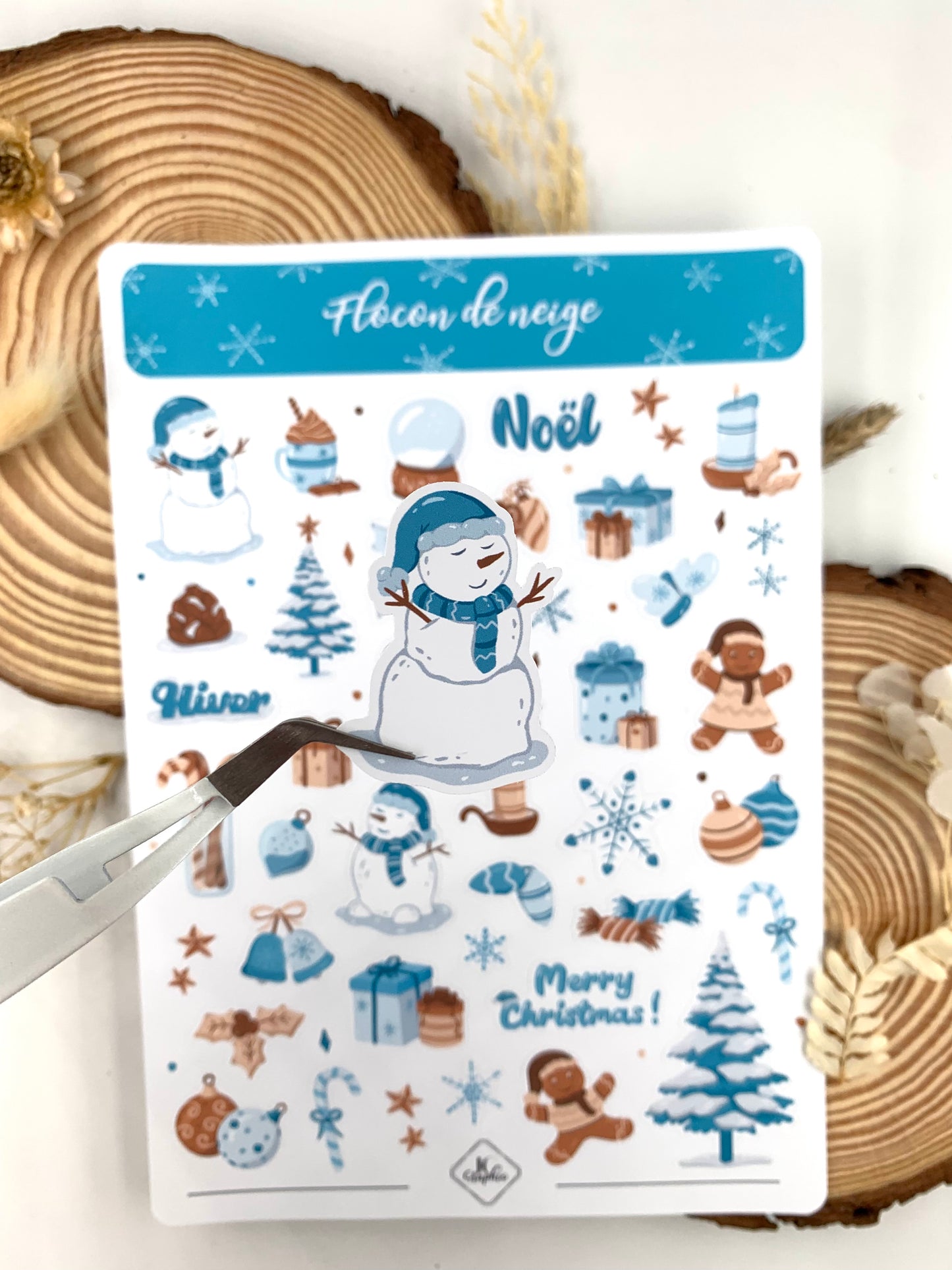 Stickers "Flocon de Neige" et "Merry Christmas"