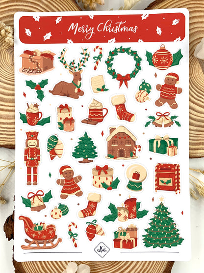 Stickers "Flocon de Neige" et "Merry Christmas"