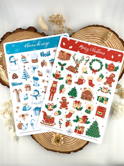 Stickers "Flocon de Neige" et "Merry Christmas"