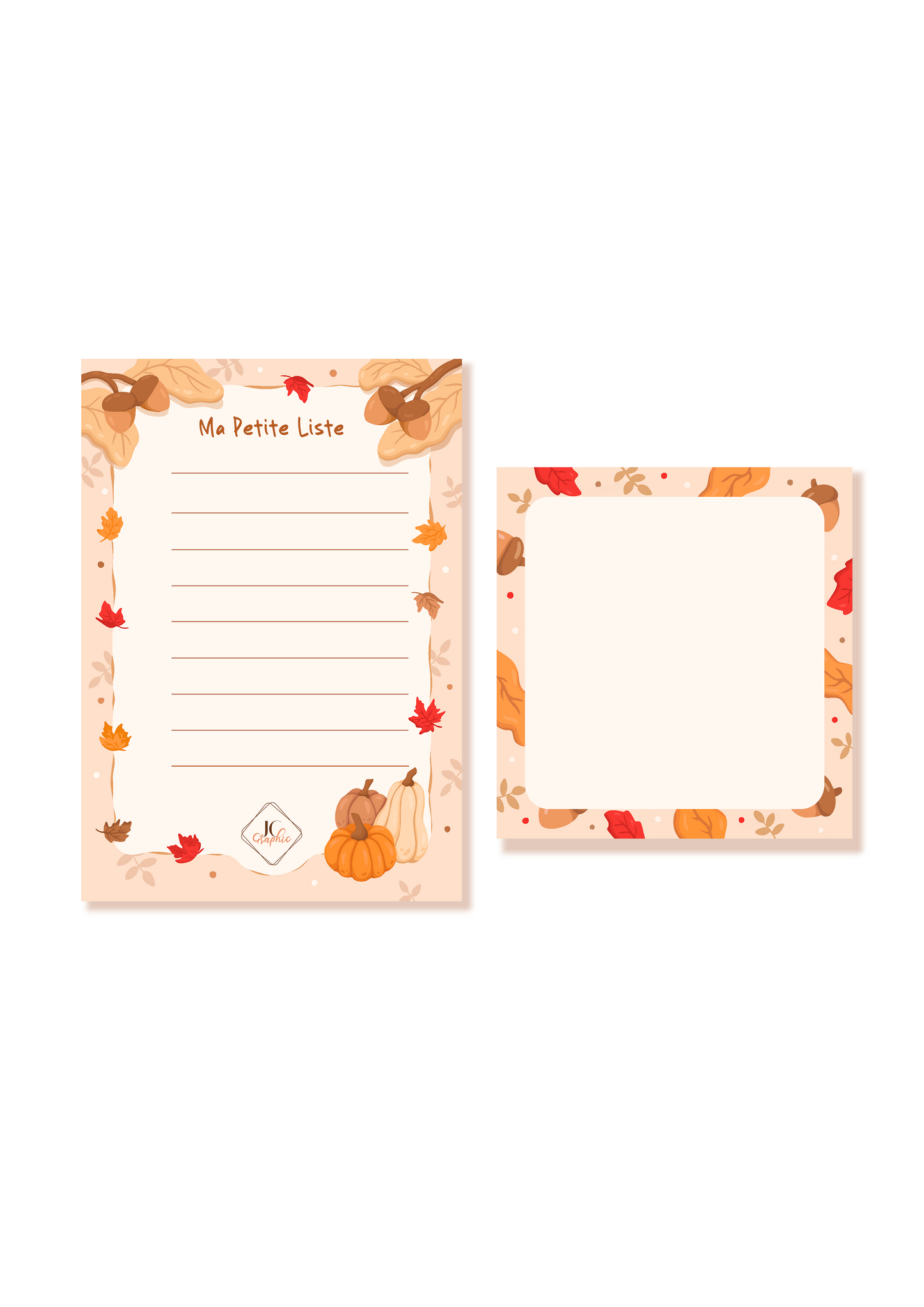 Lots de 2 blocs-notes "Automne"