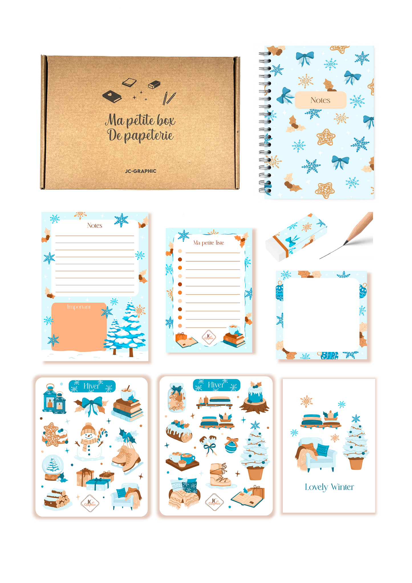 Box de papeterie thème "Hiver"