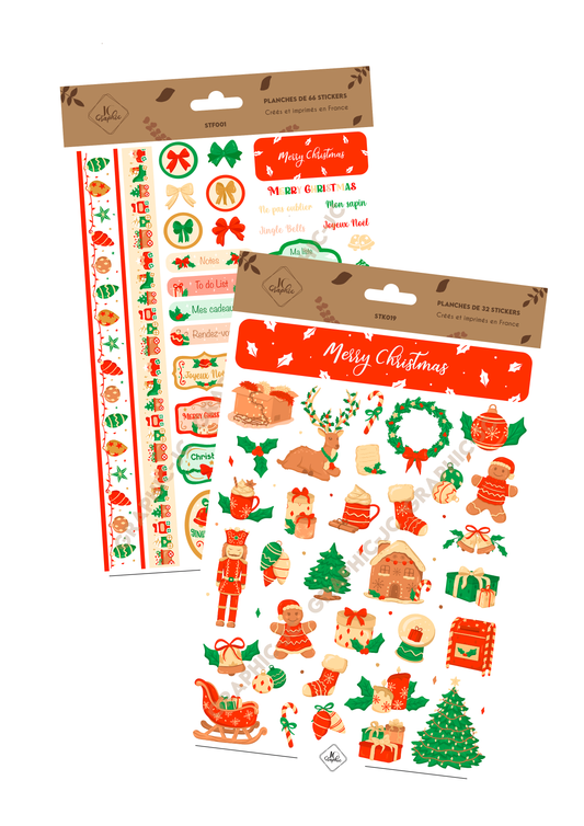 Lot stickers "Merry Christmas"